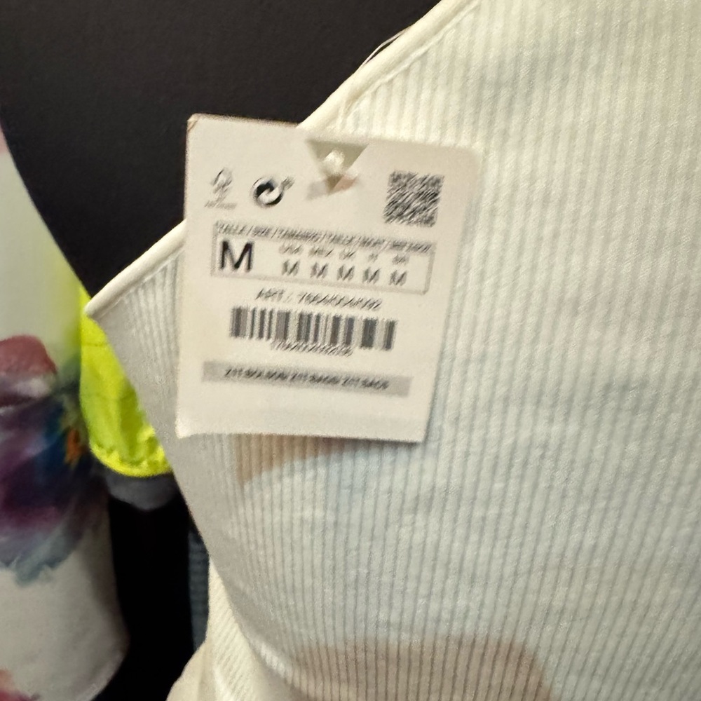 Zara Off-White One-Shoulder Ribbed Top - Picture 7 of 8